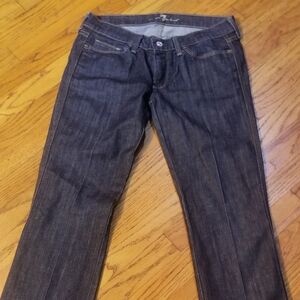 7 for all mankind wide straight leg, dark wash, like new